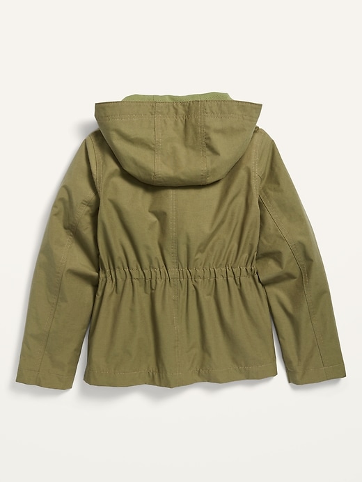 View large product image 2 of 2. Water-Resistant Hooded Utility Jacket for Girls