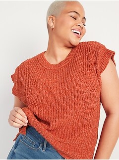 Lightweight Shaker-Stitch Short-Sleeve Sweater for Women