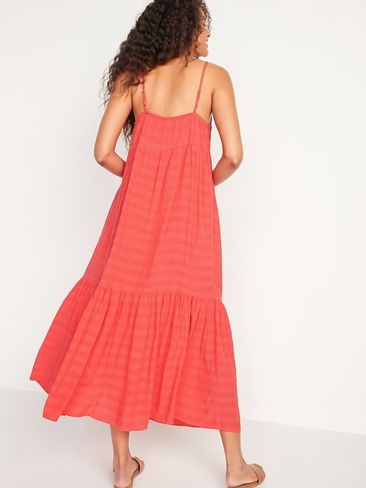 Image number 2 showing, Tiered Tie-Front Maxi Swing Sundress for Women