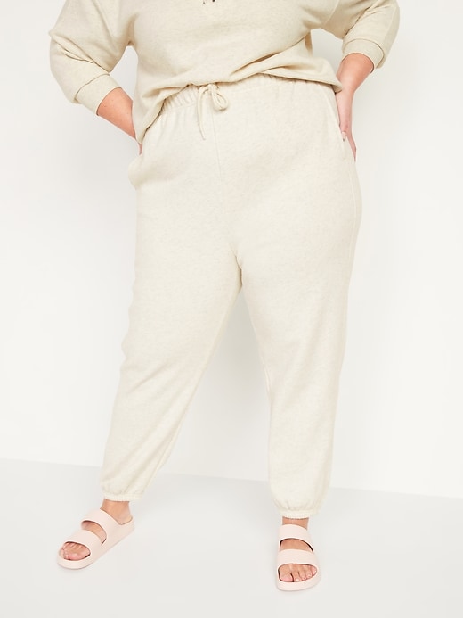 View large product image 1 of 2. Extra High-Waisted French Terry Plus-Size Sweatpants