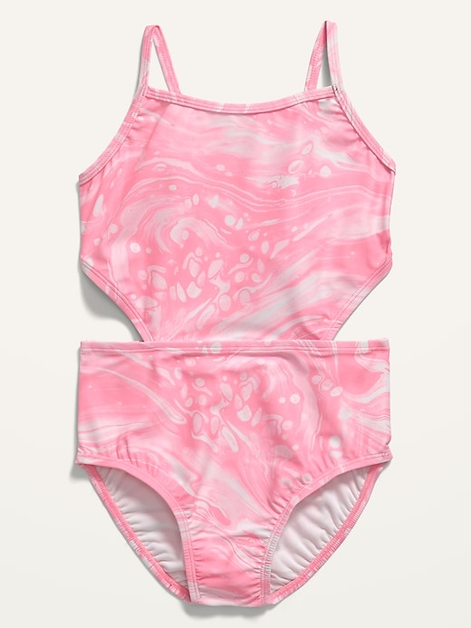 Old Navy Printed Cutout Swimsuit for Girls. 1