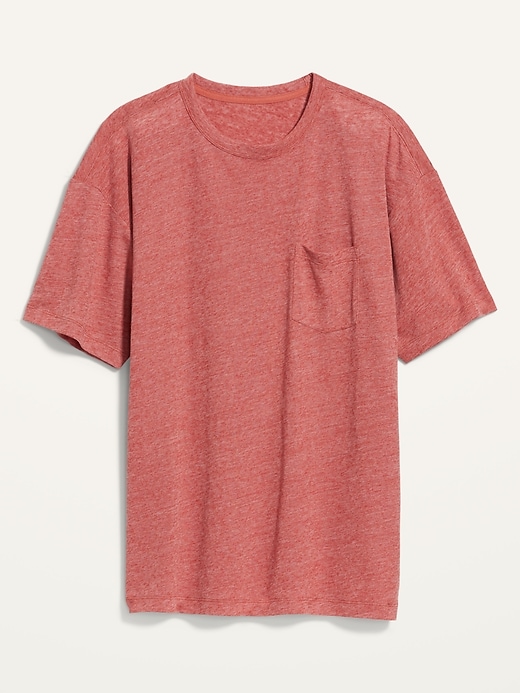 View large product image 1 of 1. Vintage Lightweight Linen-Blend Pocket T-Shirt