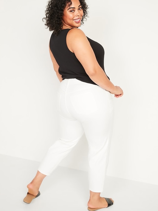 View large product image 2 of 2. High-Waisted Secret-Smooth Pockets O.G. Straight Plus-Size White Jeans