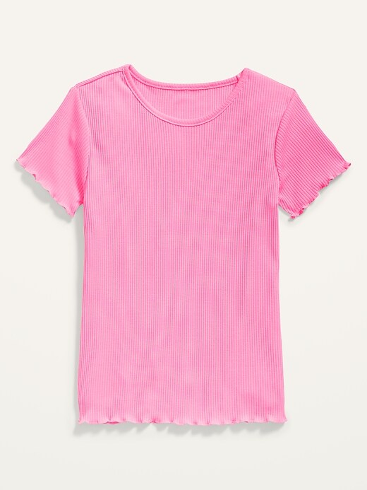 View large product image 2 of 2. Short-Sleeve Rib-Knit Pajama T-Shirt for Girls