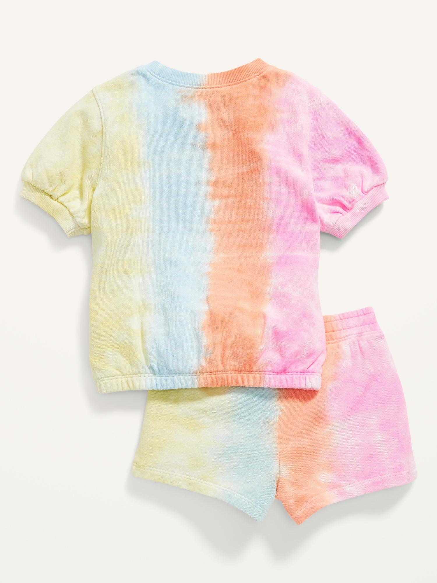 French Terry Tie-Dye Sweatshirt and Shorts Set for Toddler Girls