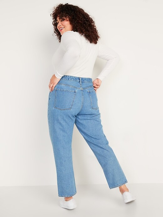 Image number 7 showing, High-Waisted Slouchy Straight Cropped Jeans for Women