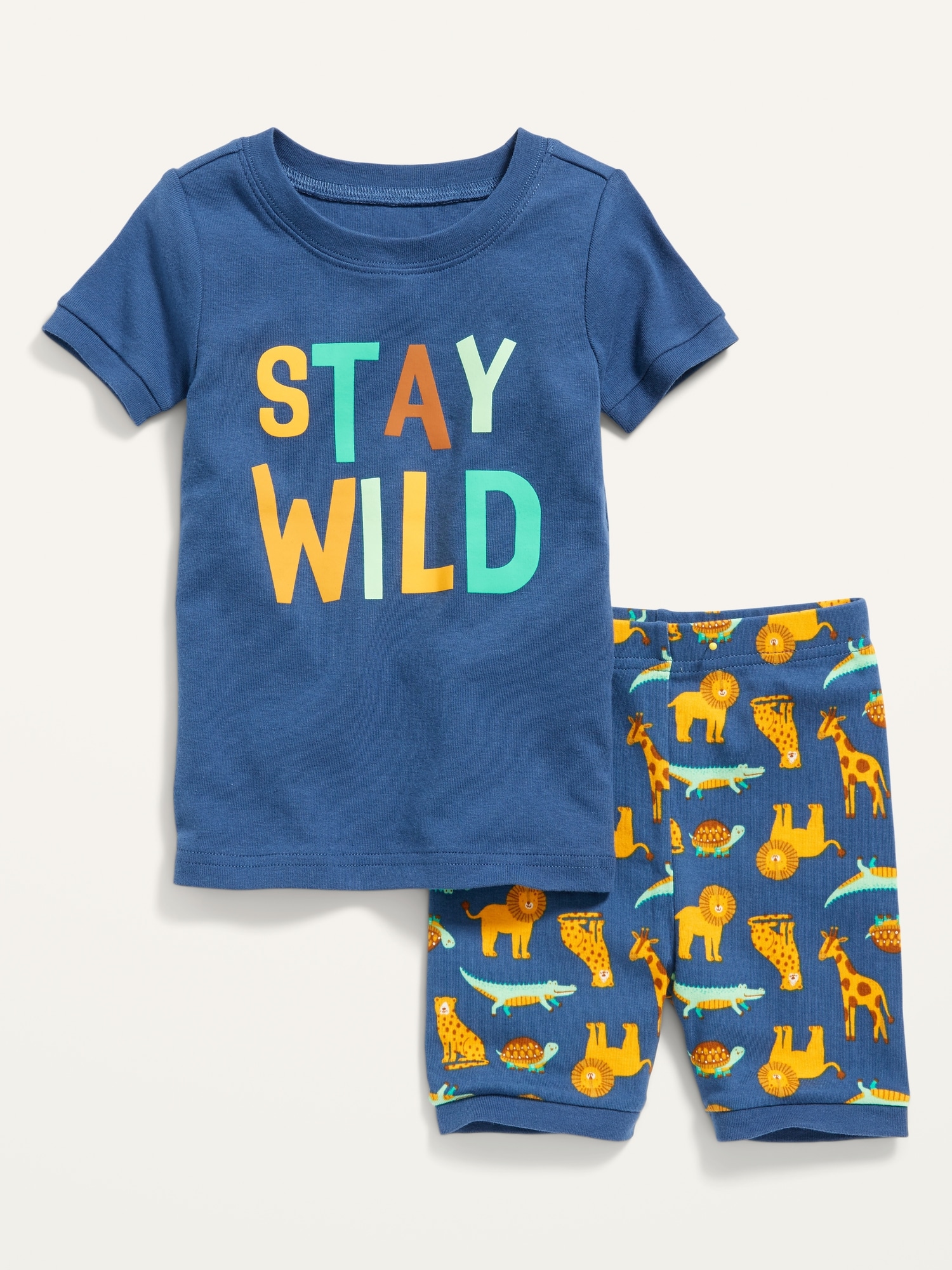 Old Navy Unisex Short-Sleeve Pajama Set for Toddler & Baby gray. 1