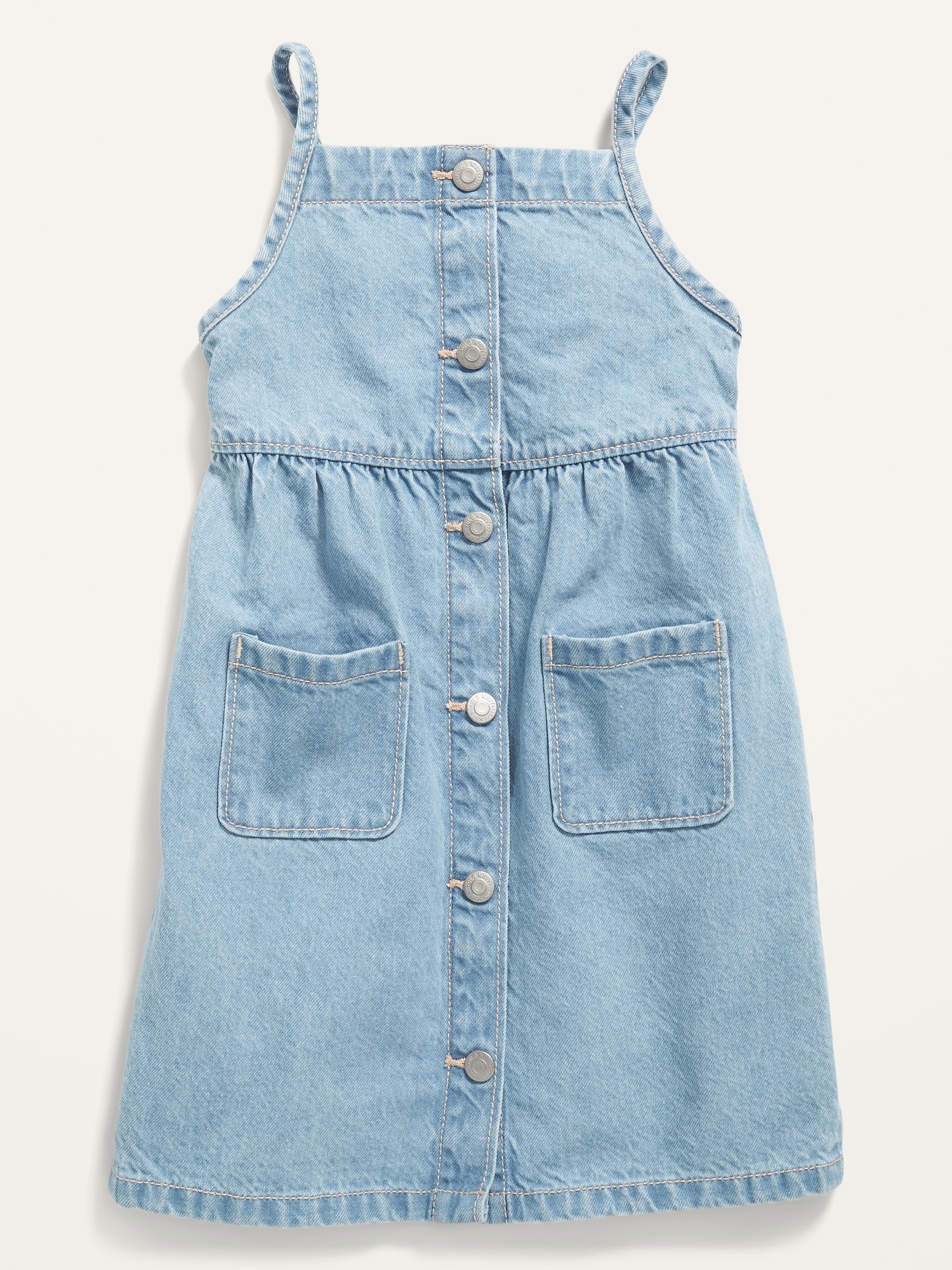 Snap-Front Light-Wash Cami Skirtall for Toddler Girls | Old Navy