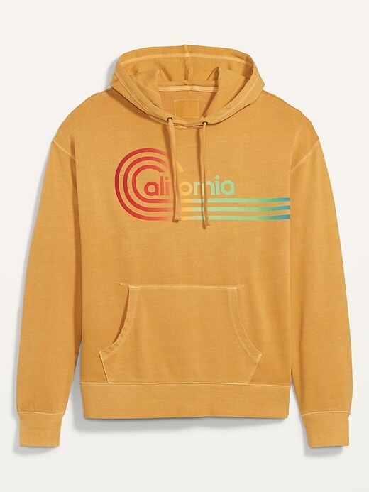 View large product image 2 of 2. Vintage Garment-Dyed "California" Gender-Neutral Pullover Hoodie for Adults