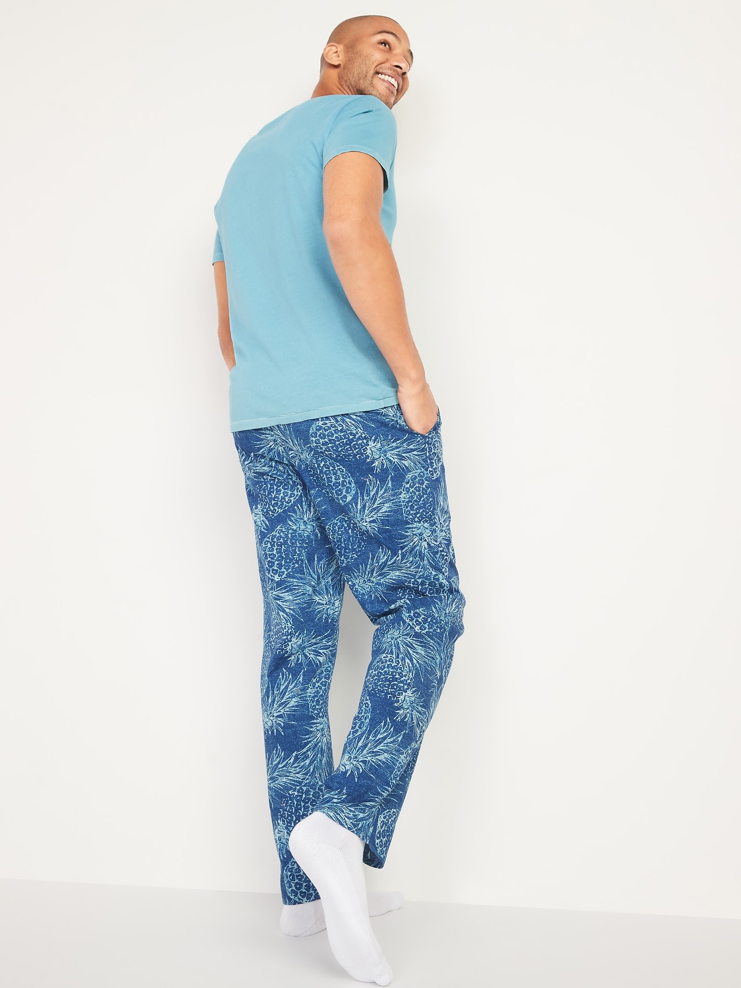 Printed Poplin Pajama Pants for Men Old Navy