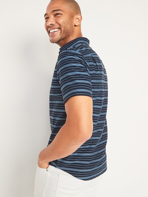 Image number 2 showing, Relaxed-Fit Textured-Stripe Short-Sleeve Shirt