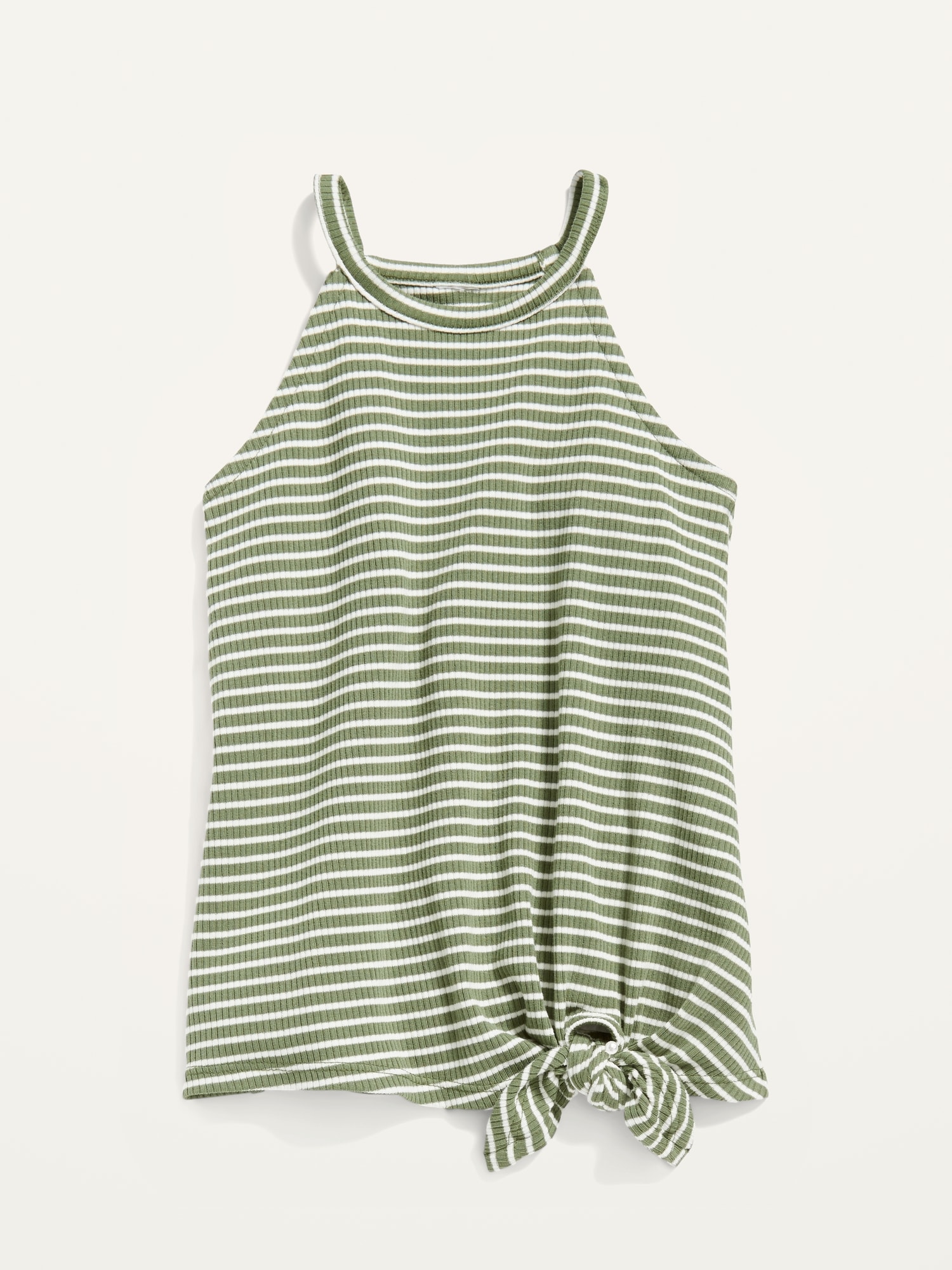 Old Navy Tank Top Small Green Womens Halter striped Shelf Bra