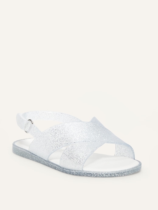 Glitter Jelly Cross-Strap Sandals for Toddler Girls | Old Navy