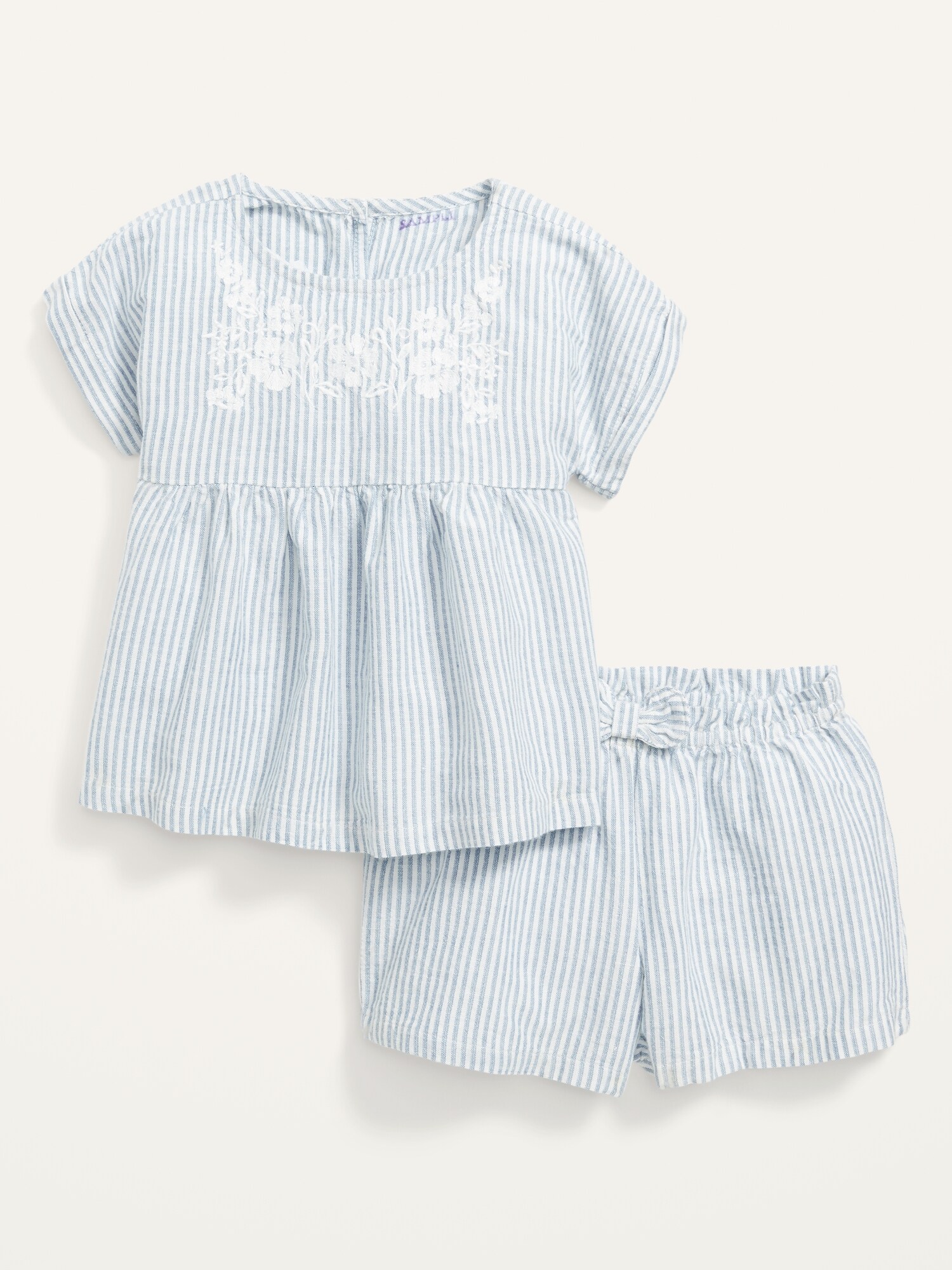 Ensemble Avec Culotte Bouffante Et Haut A Rayures Couteline Pour Bebe Old Navy