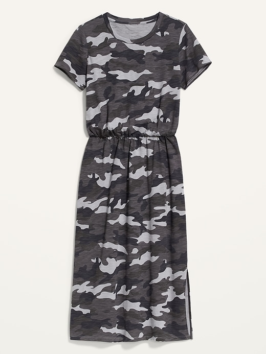 View large product image 2 of 2. Waist-Defined Slub-Knit Midi Dress for Women