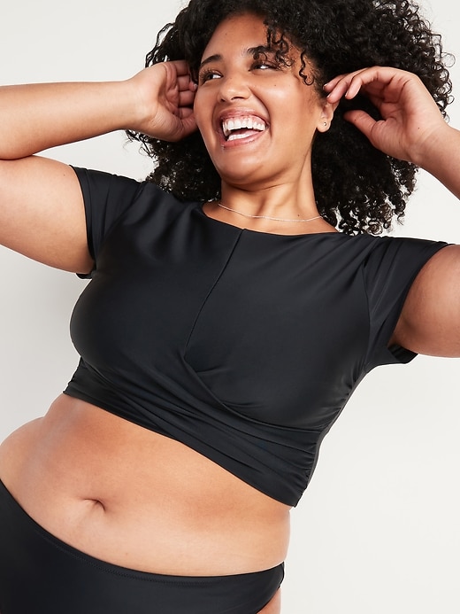 Rashguard Short Sleeve Crop Swim Top Short-Sleeve Cropped