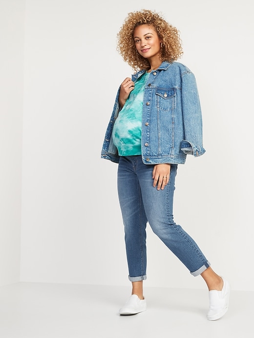 Image number 3 showing, Maternity Full Panel Boyfriend Straight Jeans