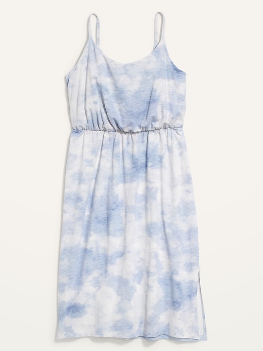 Image number 4 showing, Waist-Defined Sleeveless Tie-Dye Plus-Size Cami Midi Dress