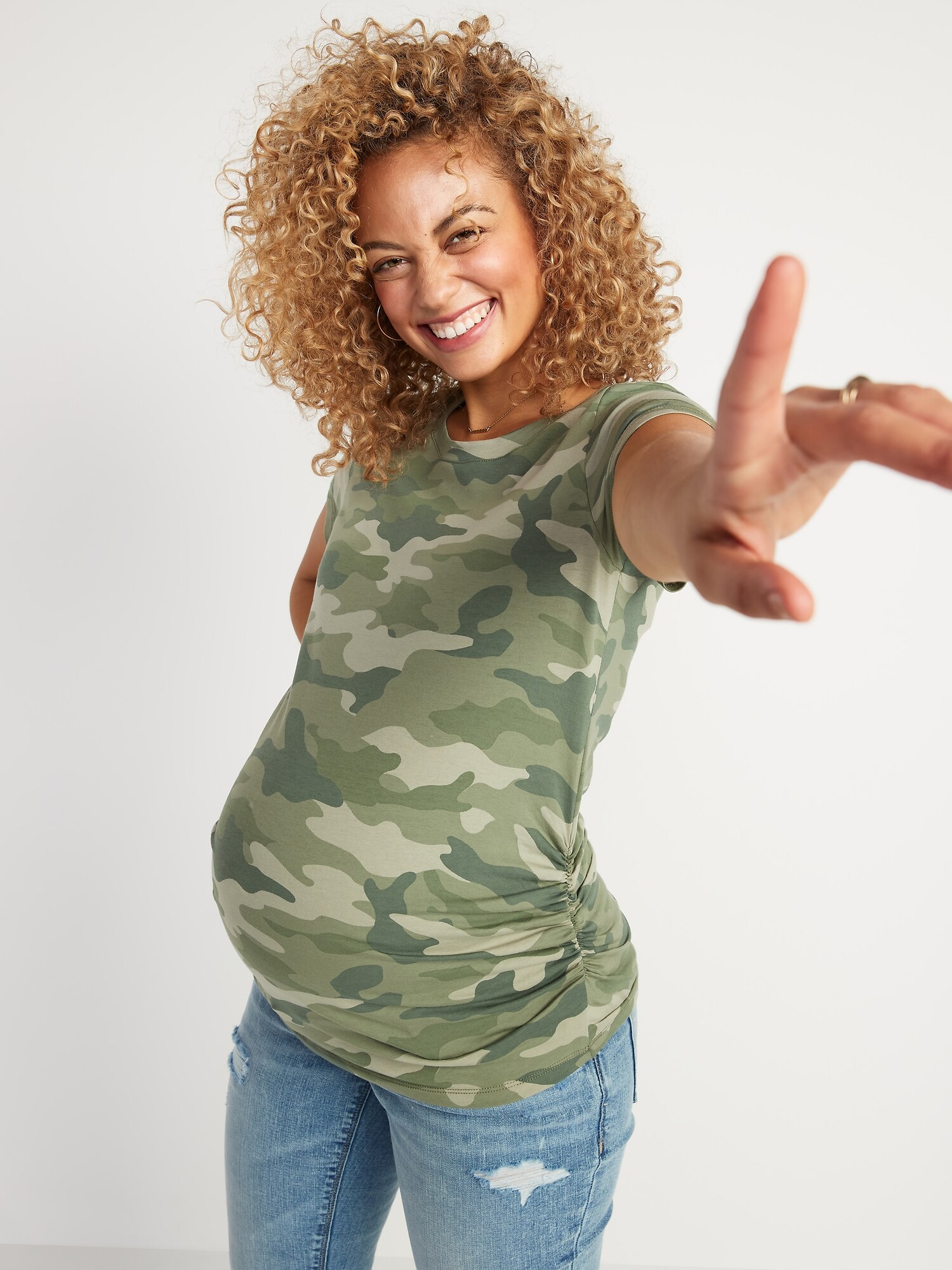 Maternity Graphic Side-Shirred T-Shirt | Old Navy