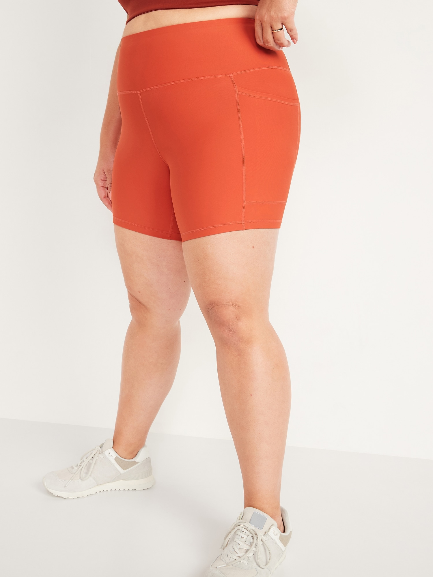 plus size biker shorts with pockets