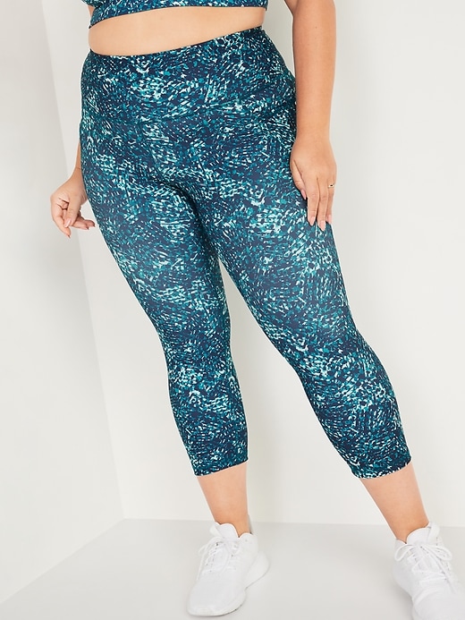 High-Waisted PowerSoft Cropped Plus-Size Leggings | Old Navy