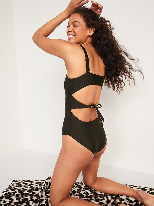 Image number 3 showing, Reversible Cut-Out Back One-Piece Swimsuit