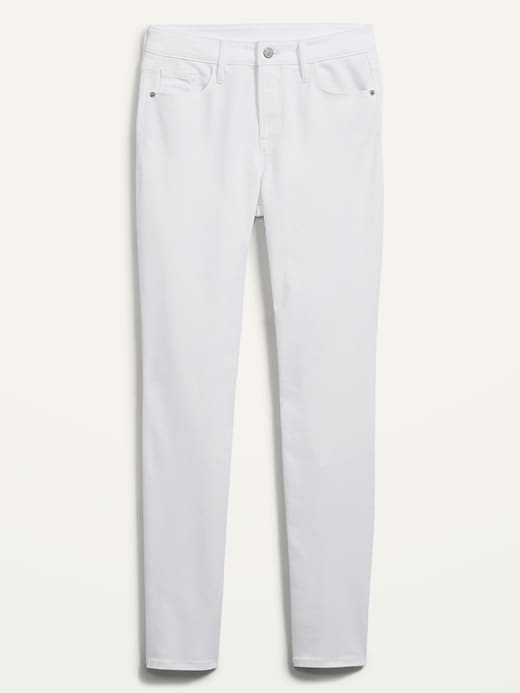 Image number 4 showing, High-Waisted Power Slim Straight White Jeans for Women