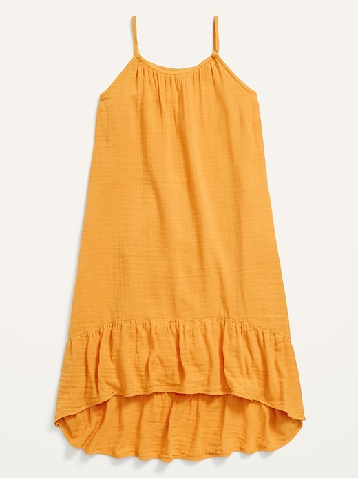 View large product image 1 of 1. Sleeveless Textured Hi-Lo Dress for Girls