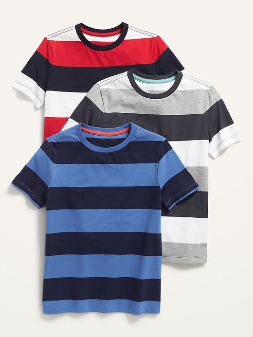 Old Navy Striped Crew-Neck T-Shirt 3-Pack for Boys. 1