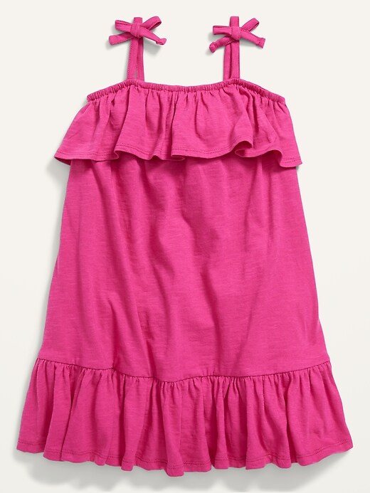 View large product image 1 of 1. Tie-Shoulder Tiered Swing Dress for Toddler Girls