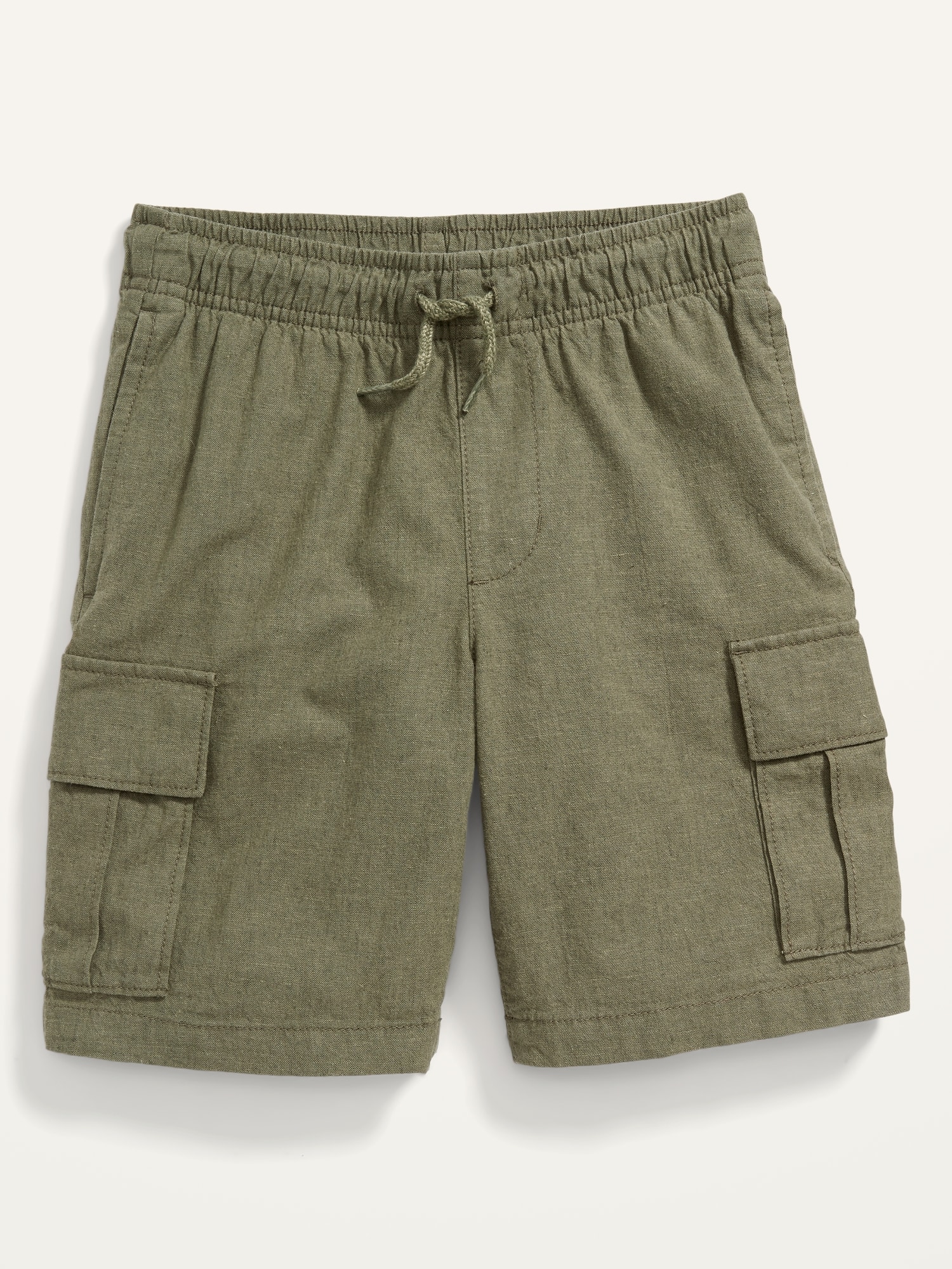 Linen-Blend Cargo Shorts with Drawstring - Spring Cool in Sand