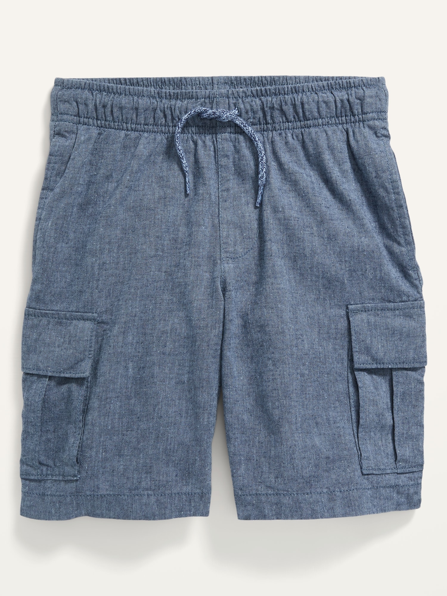 Linen-Blend Cargo Shorts with Drawstring - Spring Cool in Sand