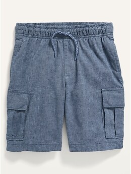 Linen-Blend Cargo Shorts