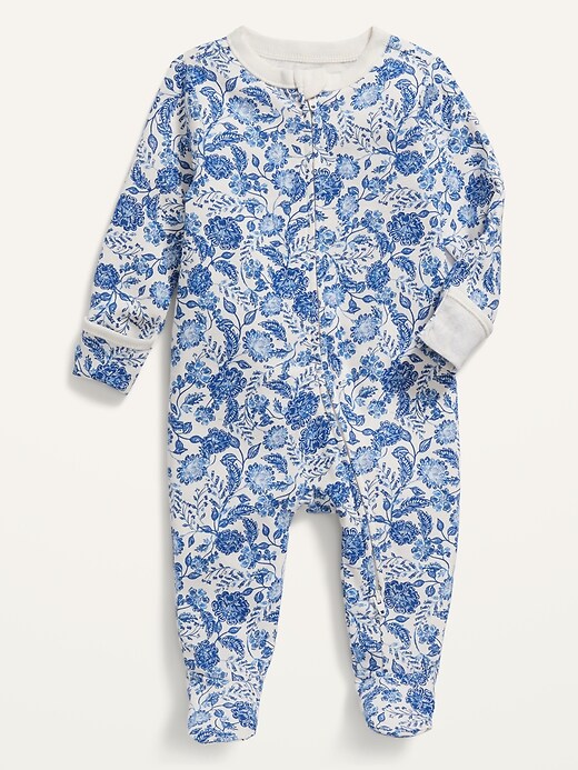 View large product image 1 of 1. Unisex Printed Sleep & Play Footed One-Piece for Baby