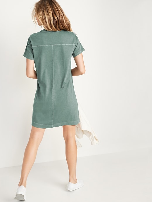 Image number 2 showing, Loose Vintage Garment-Dyed T-Shirt Shift Dress for Women