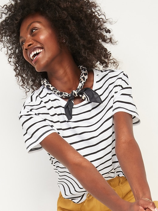 Image number 3 showing, Loose Striped Easy T-Shirt for Women