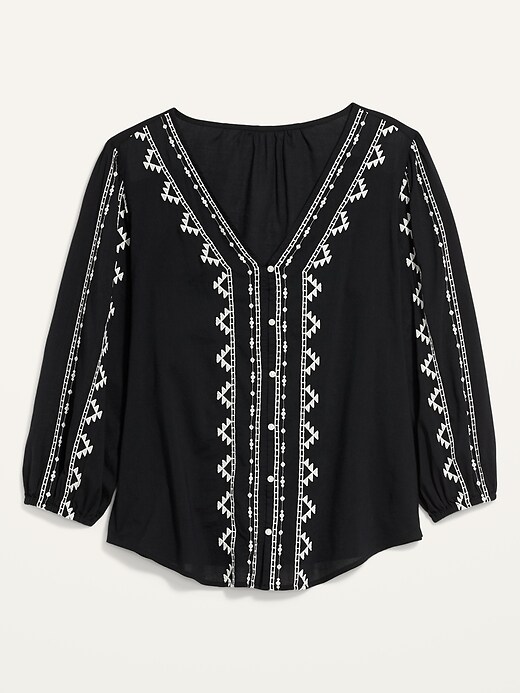 State Of Grace Embroidered Blouse--BOHO-1573
