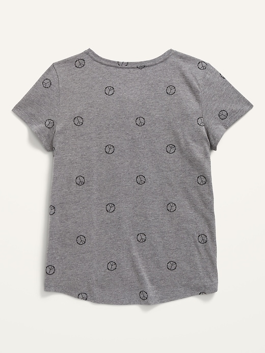 View large product image 2 of 2. Softest Peace Sign-Print Crew-Neck T-Shirt for Girls