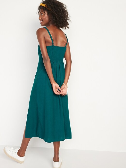 Image number 2 showing, Sleeveless Linen-Blend Maxi Dress