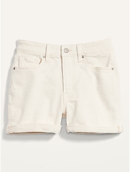 High-Waisted O.G. Straight Ecru-Wash Jean Shorts for Women -- 3-inch inseam