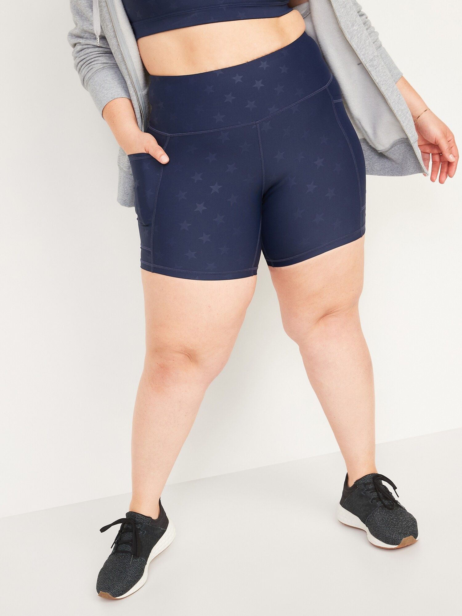 plus size biker shorts with pockets