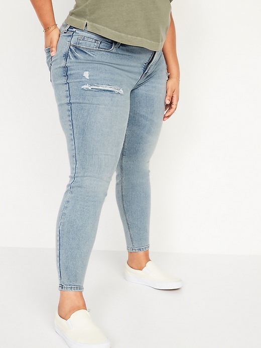 Old Navy High-Waisted Secret-Slim Pockets Rockstar Super Skinny Plus-Size Ripped Jeans. 1