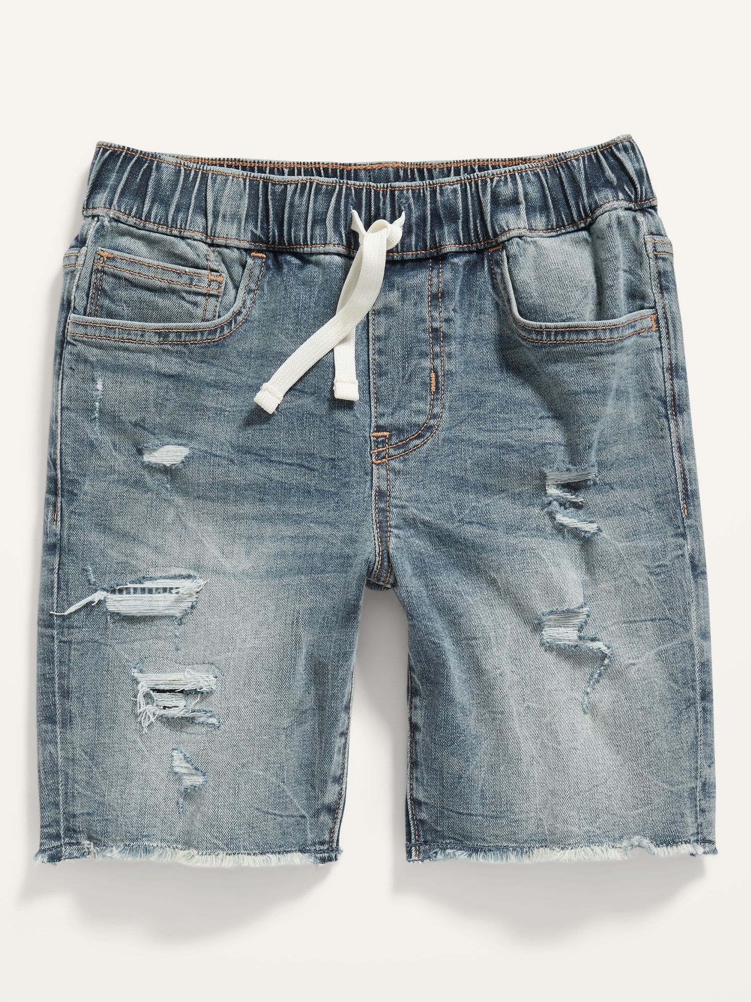 pull on stretch jean shorts