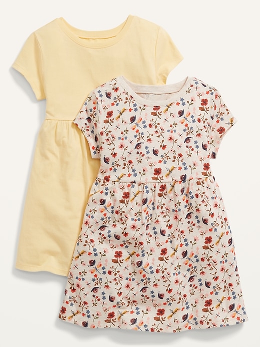 2-Pack Fit & Flare Short-Sleeve Jersey Dress for Toddler Girls