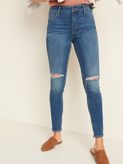 Old Navy High-Waisted Rockstar Super-Skinny Ripped Jeans for Women. 1