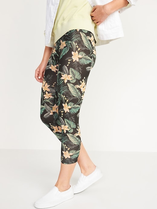 View large product image 1 of 4. High-Waisted Printed Cropped Leggings