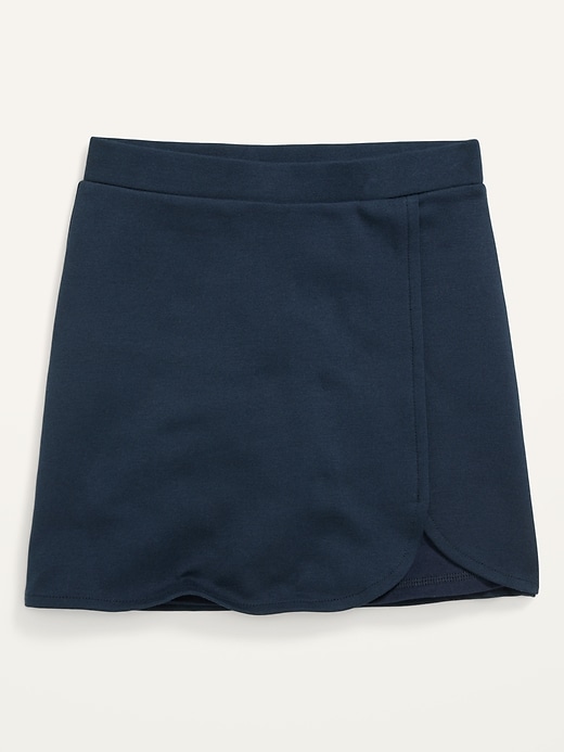 View large product image 1 of 2. Ponte-Knit Faux-Wrap School Uniform Skort for Girls