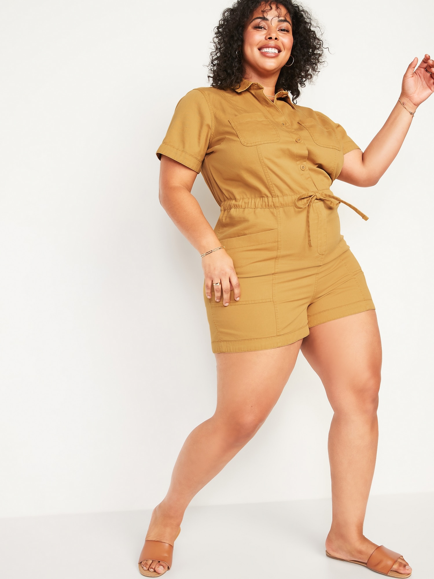 Plus size short outlet sleeve romper