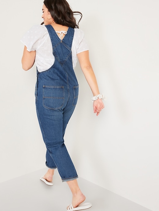Image number 7 showing, Slouchy Straight Workwear Jean Overalls for Women