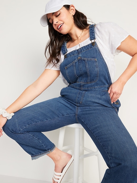 Image number 8 showing, Slouchy Straight Workwear Jean Overalls for Women